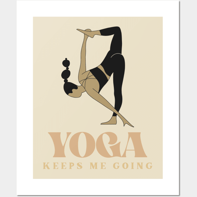 yoga keeps me going Wall Art by WOAT